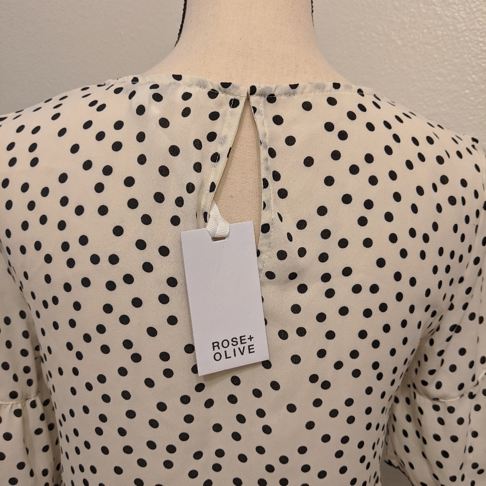 Polka dot blouse with flounce sleeves - Picture 5 of 6